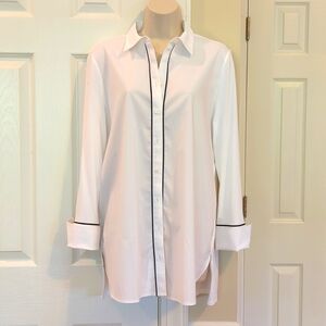 White Tunic Button -Down Shirt